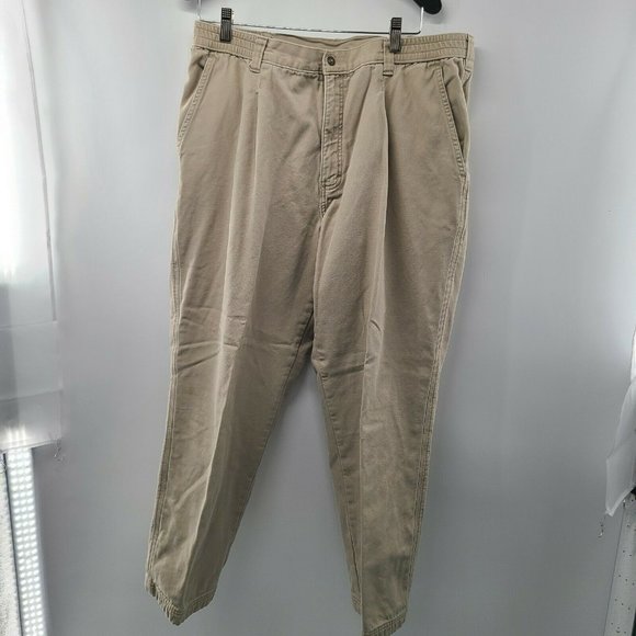 LL Bean ‘Comfort Waist’ Flannel Lined Khakis‎ 38 x 30 - Picture 1 of 10